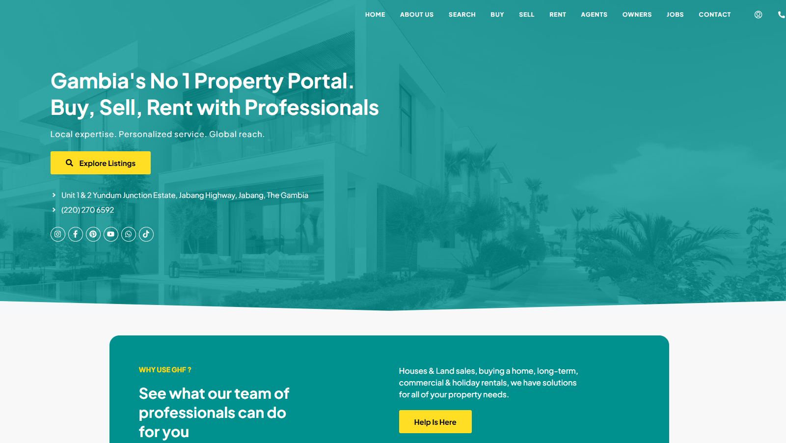 Gambia Home Finder website preview