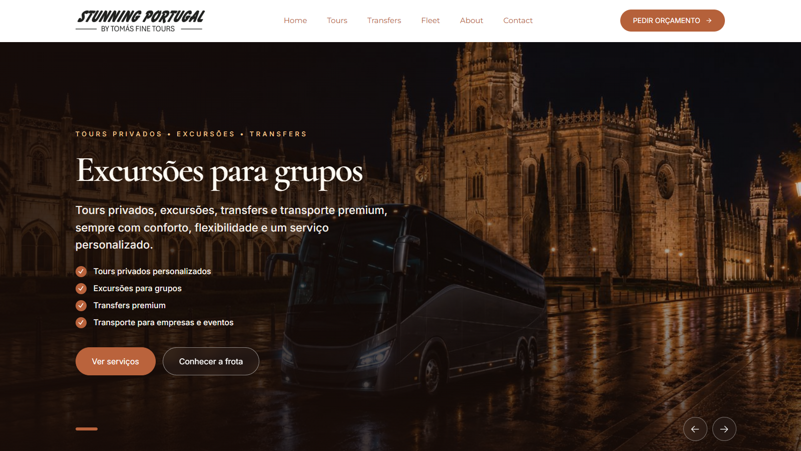 Tomas Fine Tours website preview
